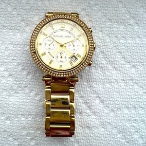 Mk gold pleated watch